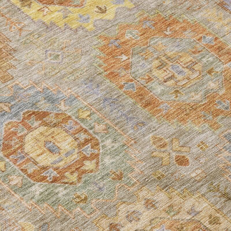 Machine Washable Indoor/ Outdoor Vintage Traditional Chantille Rug