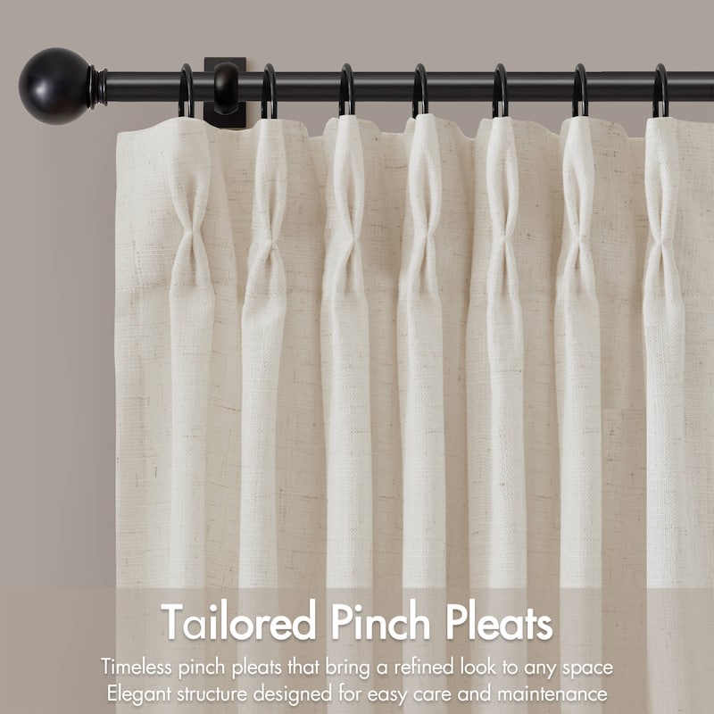 Madison Park Emery 300gsm poly linen with 7 pinch pleat per pc