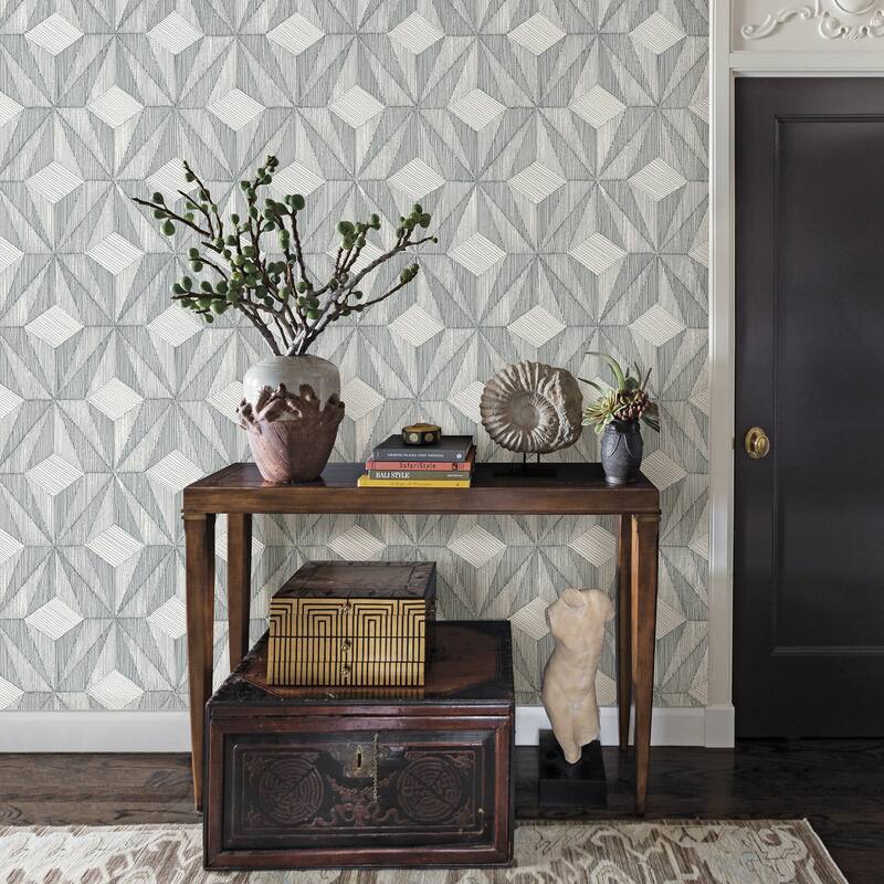 A-Street Prints Paragon Slate Geometric Wallpaper