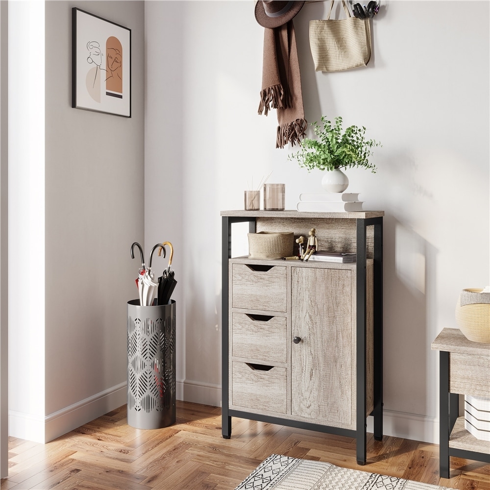 Yaheetech Floor Storage Cabinet with 3 Drawers and 1 Cupboard On Sale Bed Bath Beyond 35372600