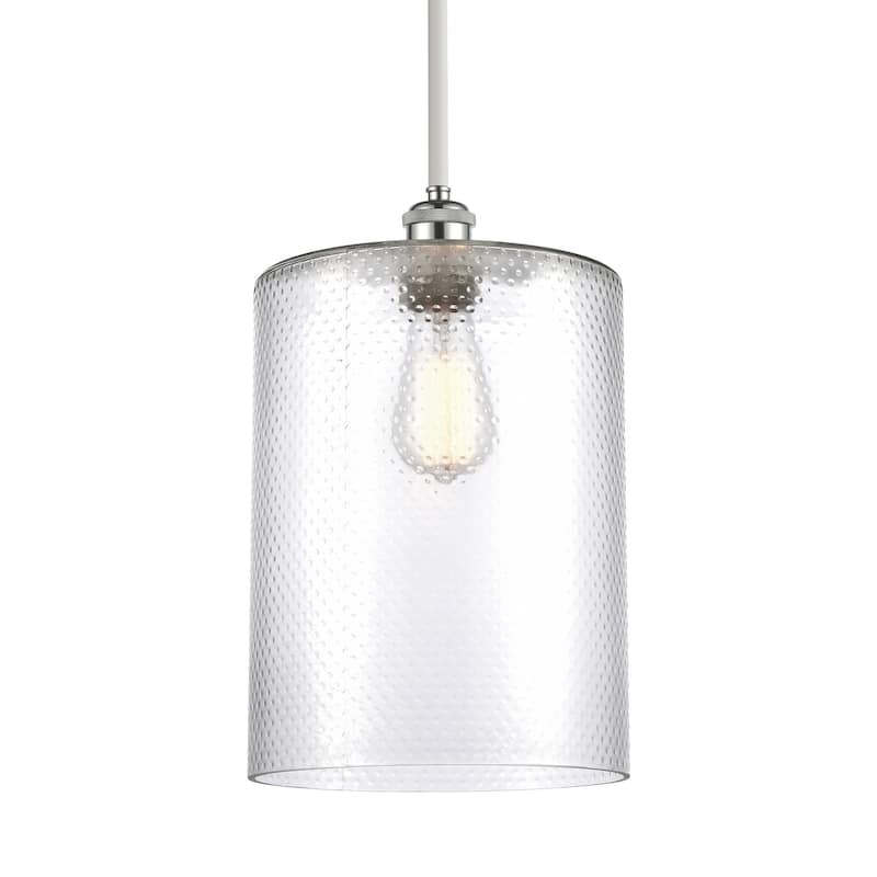 Innovations Lighting 516-1S-14-9-L Cobbleskill Pendant Cobbleskill 9" - Clear / White and Polished Chrome