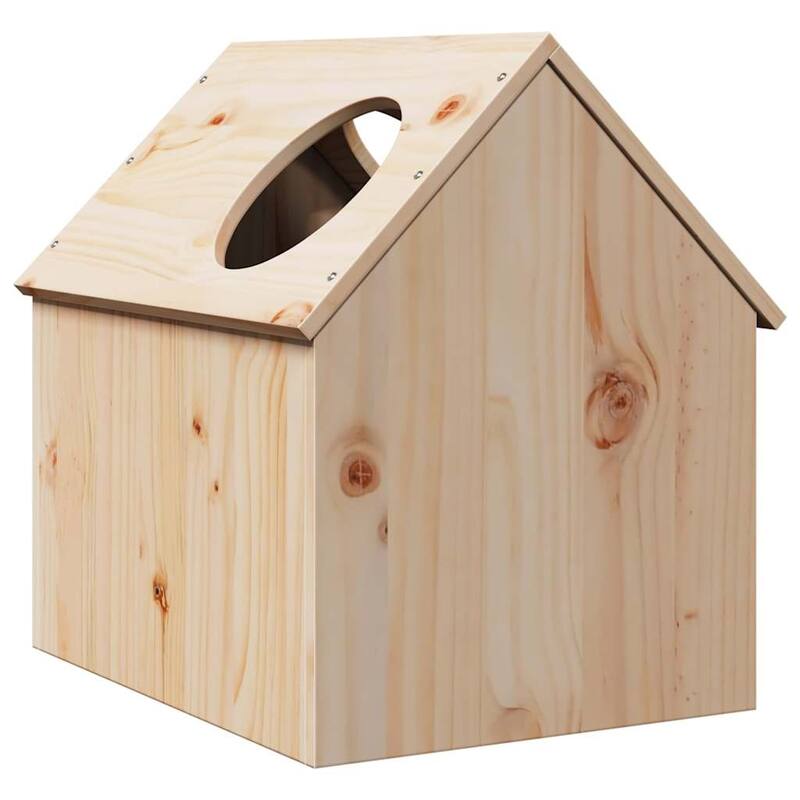 vidaXL Cat House Pine Solid Pine Wood Medium Durable Cat House Cubic - 19.7 x 16.1 x 19.7
