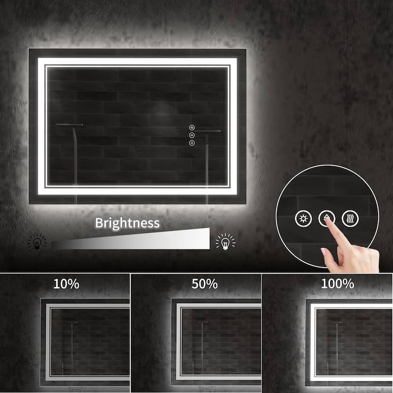 ExBrite LED Bathroom Mirror with Endless Dimming and Anti-Fog