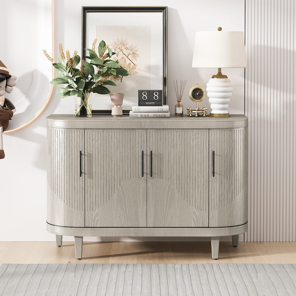Modern Curved Sideboard Decorative Storage Cabinet