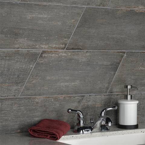 Merola Tile Retro Naveta Cendra 7.13" x 16.38" Porcelain Floor and Wall Tile