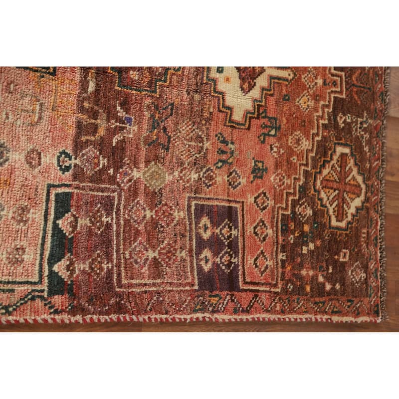 Qashqai Persian Vintage Area Rug Handmade Tribal Wool Carpet - 3'9"x 5'7"
