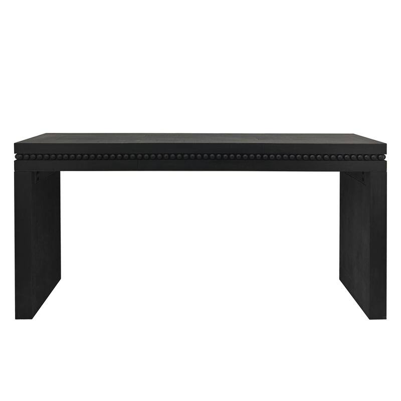 Convenience Concepts Natural Wood Console Table/Desk with Real Wood Beads Decoration