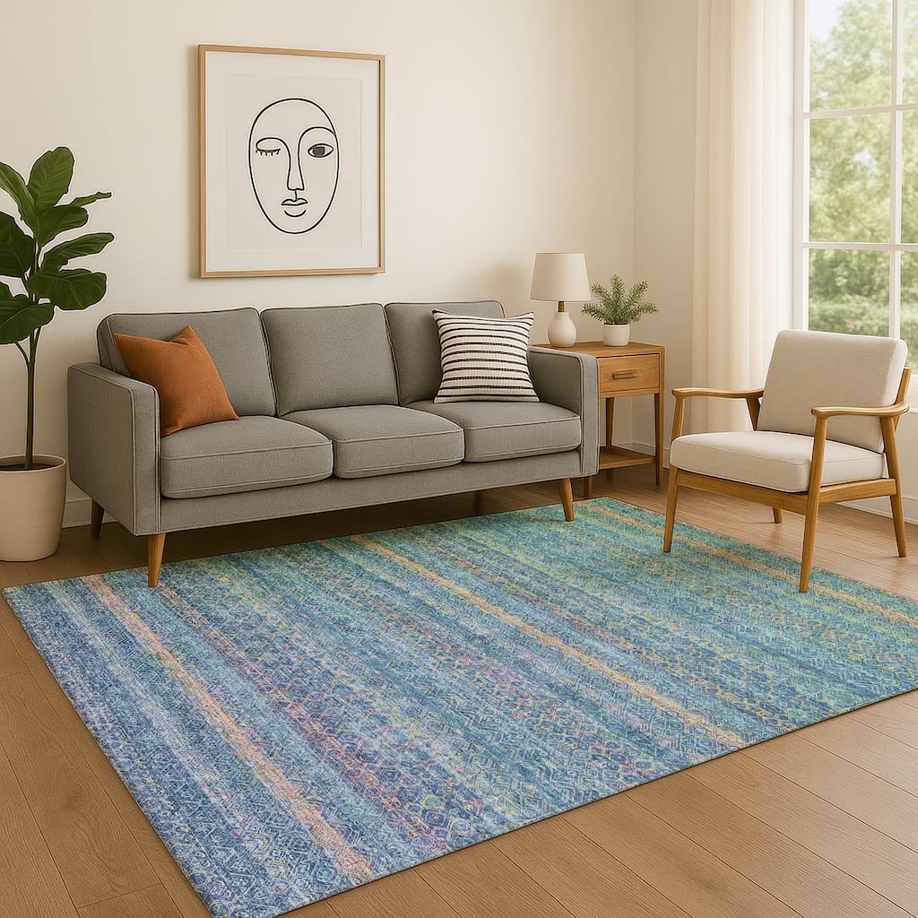 Premium Washable Super Soft Boho Stripes Mayfield Rug