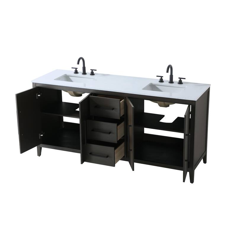 Elegant Lighting VF29372D Millie 72" Free Standing Double Basin Vanity