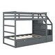 preview thumbnail 6 of 10, Twin Over Twin Bunk Bed With Twin Trundle and 3 Storage Stairs for Kids