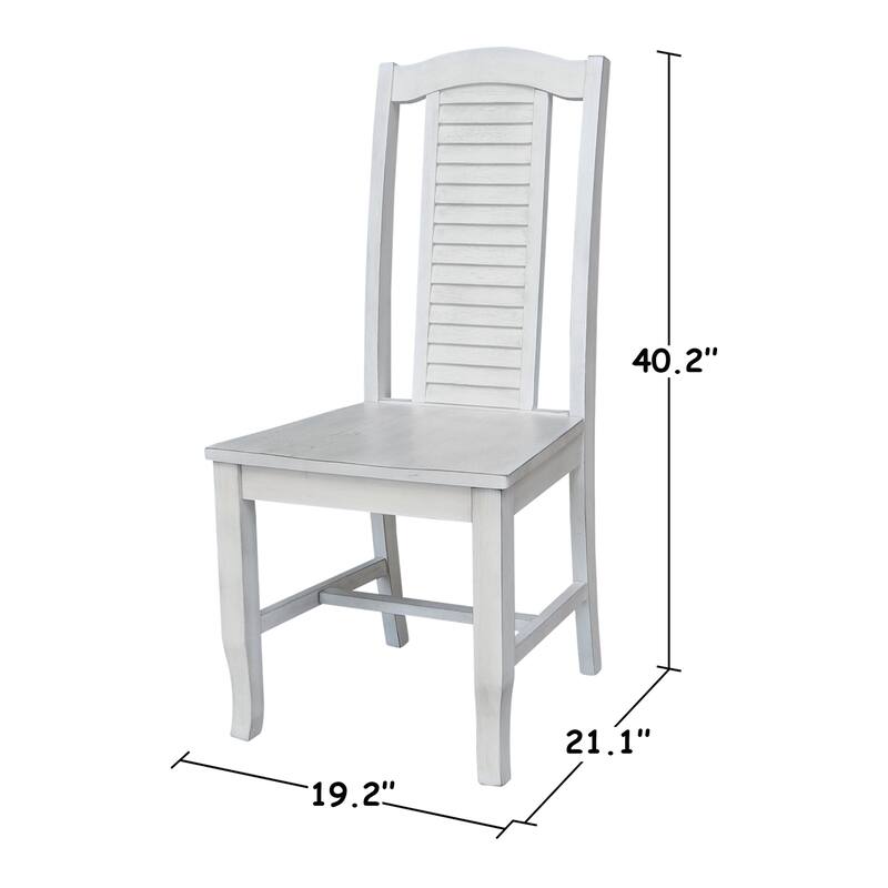 Solid Wood Seaside Dining Chairs - Set of Two