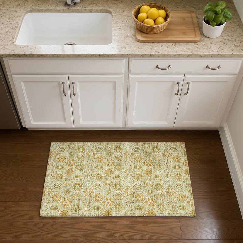 Premium Washable Super Soft Traditional Farmhouse Mayfield Rug - Beige - 1'8" x 2'6"