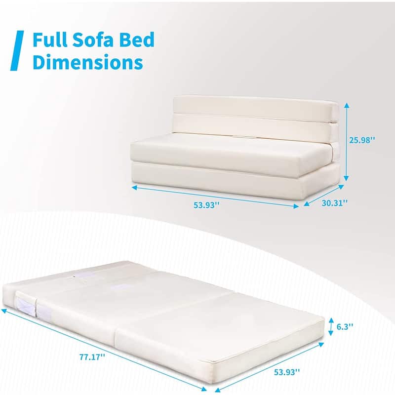 Mixoy Triple Fold Down Sofa Bed, Sleeper Sofa 2 In1 Tri-Fold Floor ...