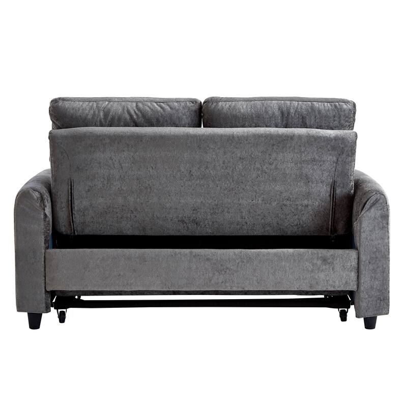 GDFStudio - 58" Chenille Convertible Sleeper Sofa with USB