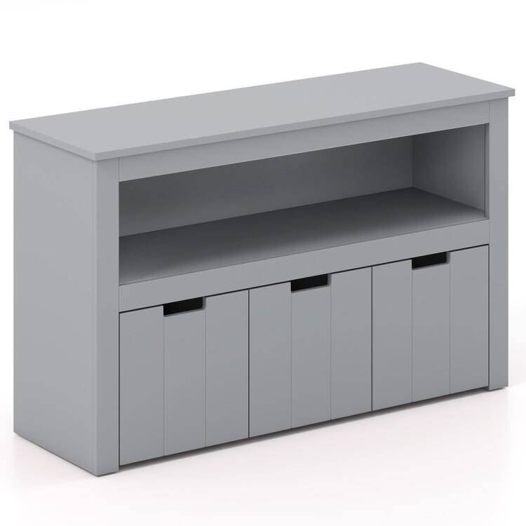 Kid Toy Storage Cabinet 3 Drawer Chest with Wheels Large Storage Cube Shelf - 40" x 13" x 24.5" (L x W x H) - Grey