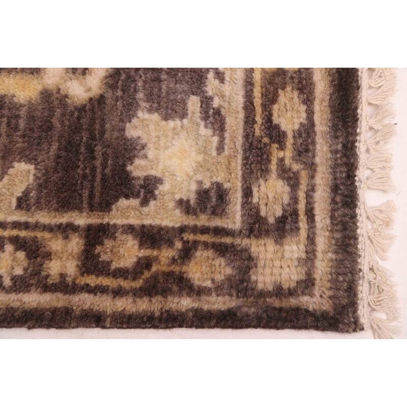 ECARPETGALLERY Hand-knotted Royal Oushak Dark Brown Wool Rug - 8'0 x 10'0