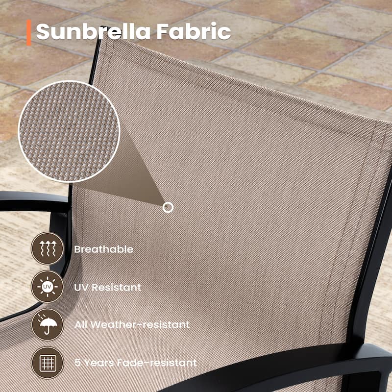 Outdoor Swivel Bar Stools Sunbrella Textilene Aluminum Patio Bar Chairs