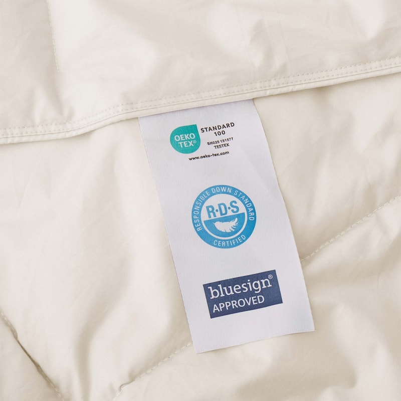 All Season Medium Warmth Organic Cotton Down Feather Comforter Duvet Insert, Off-white