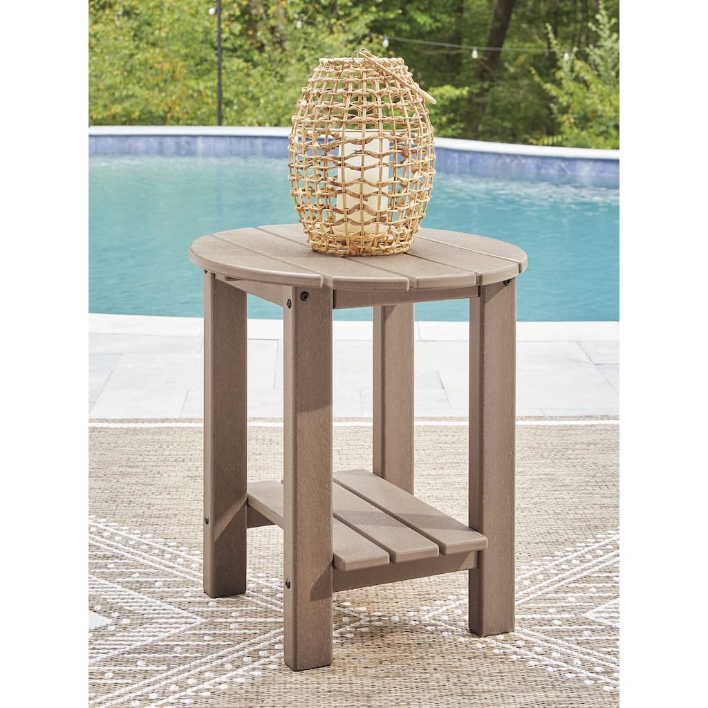 Signature Design by Ashley Cliffs Beach Brown Outdoor End Table - 23"W x 19"D x 22"H