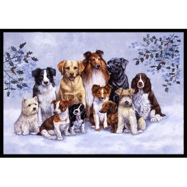 Carolines Treasures BDBA316AMAT Winter Dogs Indoor or Outdoor Mat 18 x 27