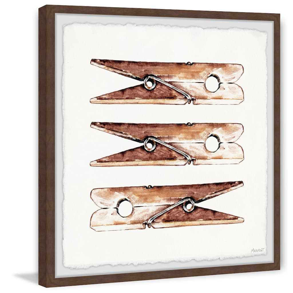 'Wooden Clothespin' Framed Painting Print