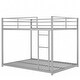 preview thumbnail 25 of 30, Full over Full Low Bunk Bed with Ladder, White Metal Frame
