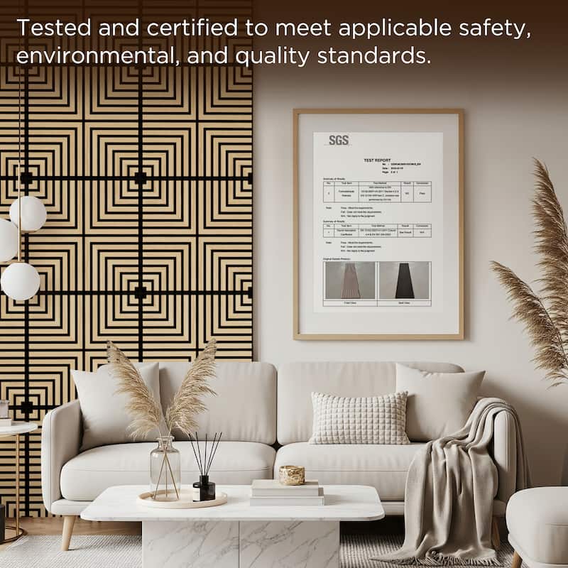 23.6" x 23.6" Wood Geometric Acoustic Wall Panels for Ceiling and Wall Decor, 4-Pack (15 sq ft)