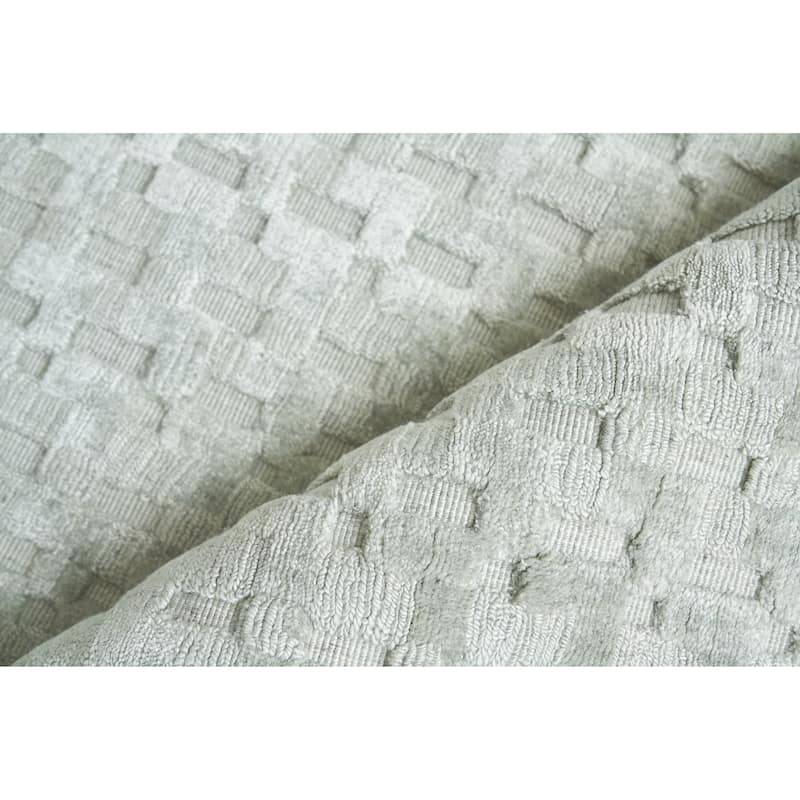 EXQUISITE RUGS Monroe Silk Hand-loomed Bamboo Silk Ivory Area Rug.
