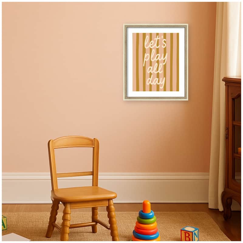 Kate and Laurel Lets Play All Day by Laura Moss Framed Wall Art Print