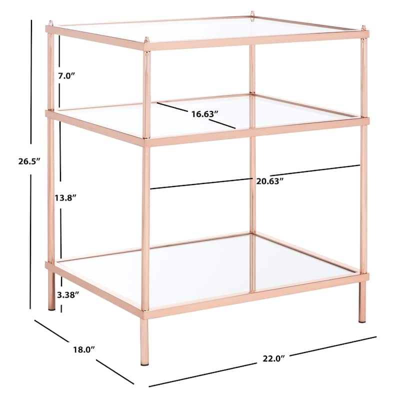 SAFAVIEH Vida 3-Tier Accent Table - 22" W x 18" D x 27" H - 22Wx18Dx27H