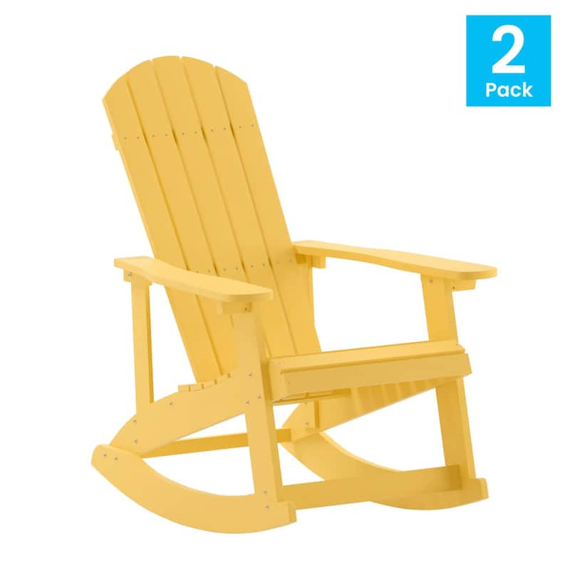 Adirondack Poly Resin Rocking Chairs for Indoor/Outdoor Use - 2 Pack