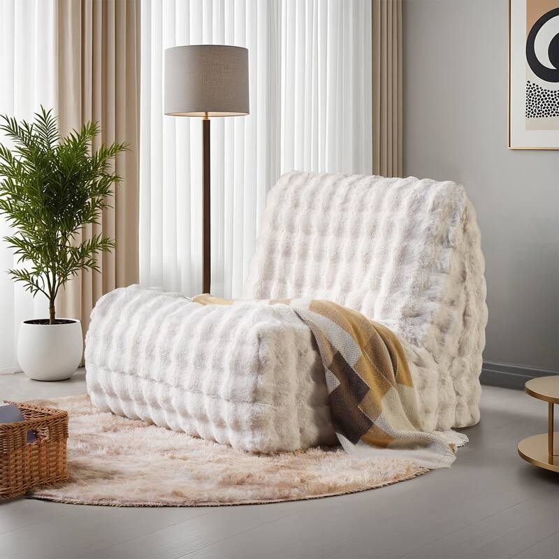 XIZZI Bean Bag Chair for Living Room Soft Plush Lounge Seating - White