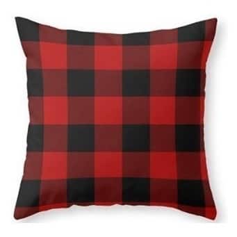 Rustic Red Black Buffalo Check Plaid Pattern pillow case