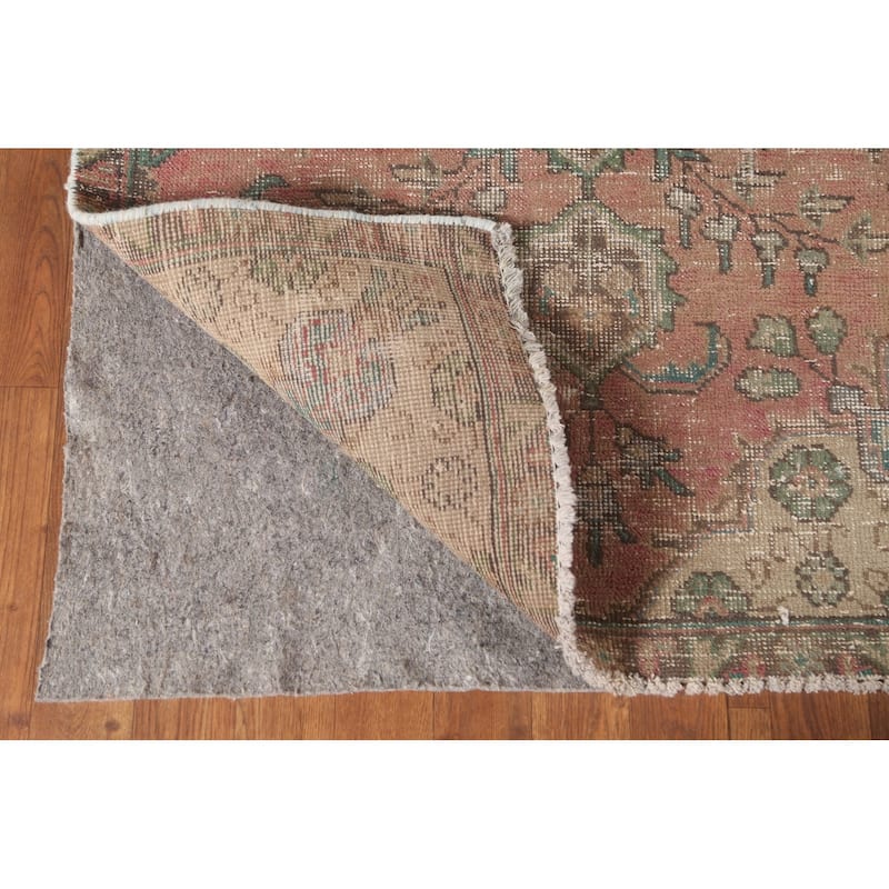 Distressed Tabriz Persian Accent Rug Handmade Wool Carpet - 3'1"x 4'7"