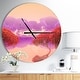 preview thumbnail 1 of 8, Designart 'Red and Purple Japanese Gardens' Oversized Traditional Wall CLock