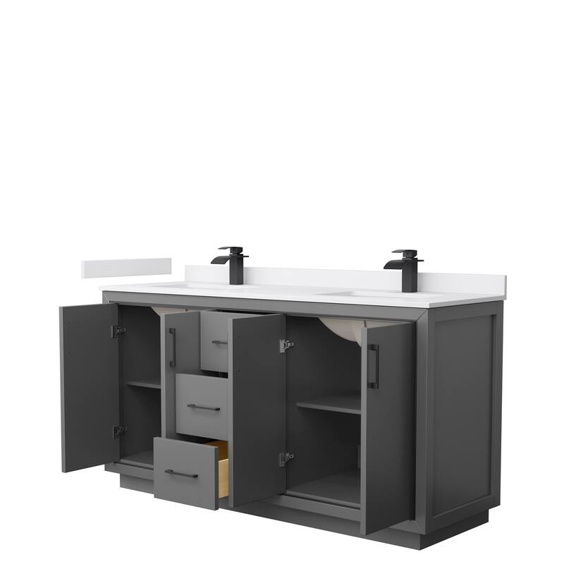 Icon Double Vanity Set, Cultured Marble Top, No Mirror