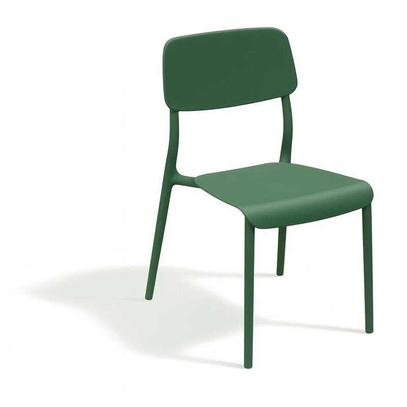 Rimo 3-Piece Contract Grade Outdoor Bistro Set with 2 stackable lounge chairs and 22.5" Dining Table.