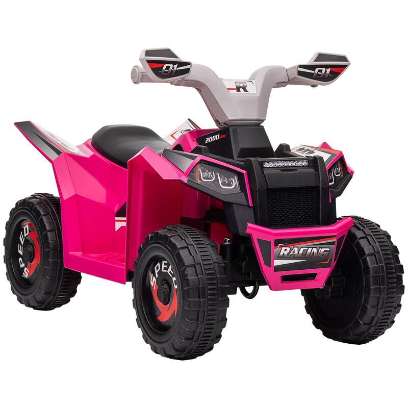 Modern Kids 6V ATV Quad Car with Forward and Backward Function, Wear-Resistant Wheels, for Toddlers Aged 18-36 Months - Pink