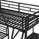 preview thumbnail 13 of 15, Minimalist L-Shaped Twin over Full Metal Loft Bed with Built-in Desk,Two Sloping Ladder and Full-Length Guardrail