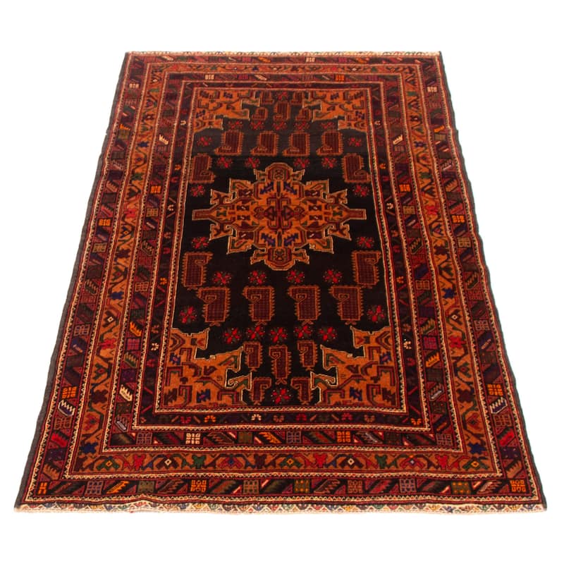 Teimani Black Rug 3'11" x 7'2" - 3'11 x 7'2