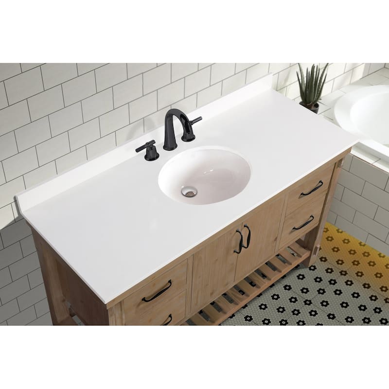 Marina 55" Bathroom Vanity, Weathered Fir Finish