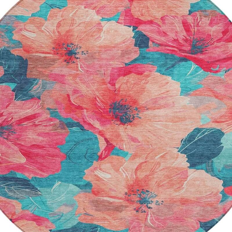 HomeRoots Floral Transitional Rectangle Outdoor Rug