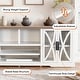 preview thumbnail 4 of 8, 93" Farmhouse White Barn Door Storage Cabinets Console TV Stand for TVs Up to 100" with Adjustable Shelves