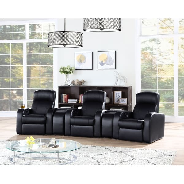 slide 2 of 17, Cyrus Upholstered Modular Home Theater Seating 5-Piece (3-Seater)