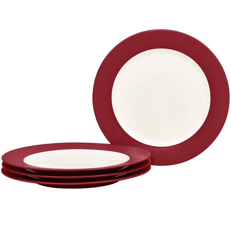 Noritake Colorwave Set Of 4 Rim Salad Plates, 8-1/4" - Raspberry