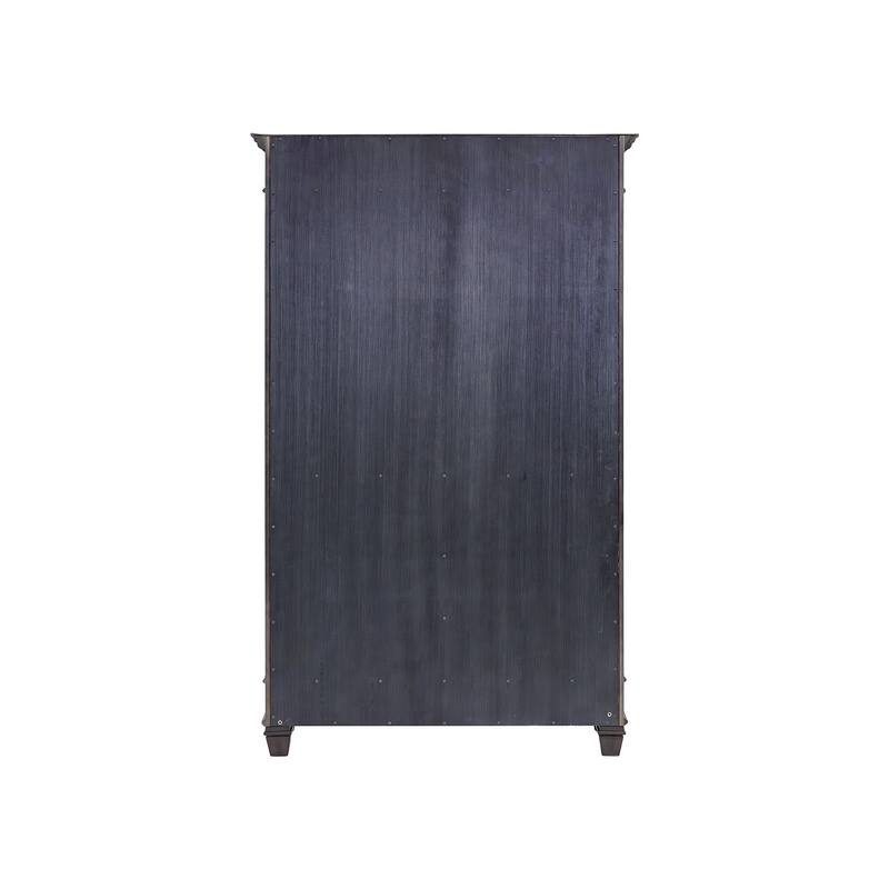 Traditional Wood Kitchen Display Cabinet, Dining Storage, Black