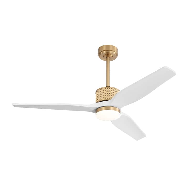 MLiAN 52 In. 3 Solid Wood Indoor Ceiling Fan with Light Kit - 52"