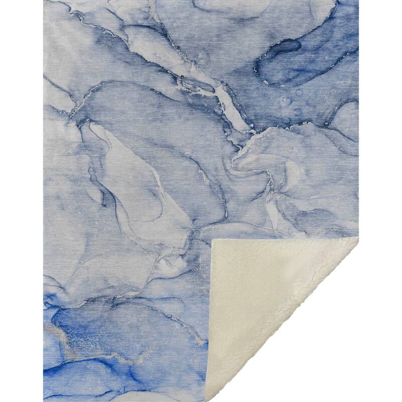 Premium Machine Washable Modern Abstract Sherpa Throw Blanket