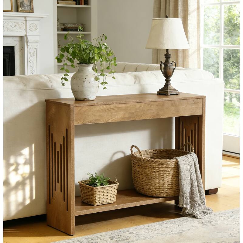 Wooden Console Table Behind Couch, 41.3-Inch Farmhouse Sofa Table