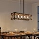 preview thumbnail 25 of 27, LALUZ Farmhouse 5-Light Rectangle Wood Chandelier Rustic Island Lights for Dining Kitchen Island